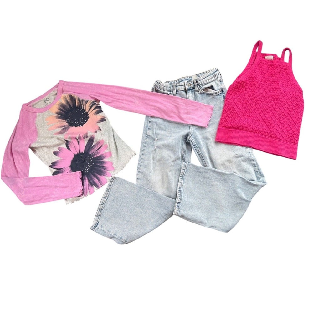 Girls bundle 10/12 mallcore tweencore wide leg pants tank top